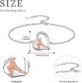 wholesale 925 Sterling Silver Heart-Shaped Sports Bracelet with Gymnastics Figure Charm - Gift for Athletes-0-3