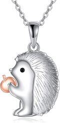 wholesale 925 Sterling Silver Squirrel Apple Charm Pendant Necklace for Girls Women s-0-0