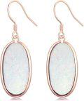 wholesale Sterling Silver Rose Gold Plated White Opal Dangle Earrings for Women-0-0