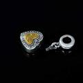 wholesale 925 Sterling Silver Gold Heart Pendant with Cubic Zirconia and Funnel for Ashes Jewelry Set-0-3