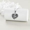 wholesale 925 Sterling Silver Angel Heart Pendant Mother Daughter Necklace for Women Gifts-0-3