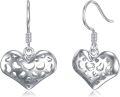 wholesale 925 Sterling Silver Cutout Heart Drop Leverback Earrings for Women -0-0