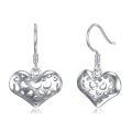 wholesale 925 Sterling Silver Cutout Heart Drop Leverback Earrings for Women -0-0