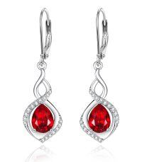 wholesale 925 Sterling Silver Infinity Birthstone Dangle Earrings for Women-01 Jan