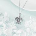 wholesale 925 Sterling Silver Abalone Shell Sea Turtle Pendant Necklace Ocean Jewelry for Women-0-3