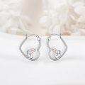wholesale 925 Sterling Silver Rabbit Animal Charm Hoop Earrings for Women -0-2