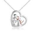 wholesale 925 Sterling Silver Heart-Shaped Rose Gold Plated Dog Memorial Locket Necklace for Women-0-0