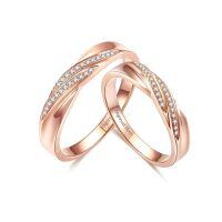 TOUPOP Rose Gold 925 Sterling Silver Moissanite Couple Rings Set Custom Engraved-undefined