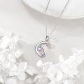 wholesale 925 Sterling Silver Unicorn Pendant Necklace with Stars and Rainbow Design for Girls-0-3