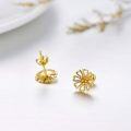 wholesale 14K Gold Heart-Shaped Floral Stud Earrings for Women - Delicate Fine s-0-3