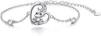 wholesale 925 Sterling Silver Metal Cute Frog Heart Charm Bracelet for Women's Birthday Gifts-Frog