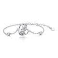 TOUPOP Sterling Silver Stone Cute Animal Link Bracelet Wolf Frog Sea Turtle-0-0