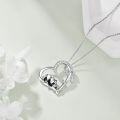 wholesale 925 Sterling Silver Panda Heart Pendant Necklace for Women Girls Gifts Jewelry Accessories 45cm Chain Length-0-2