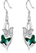 wholesale  Sterling Silver Crystal Butterfly Dragonfly Bee Dangle Drop Earrings -0-11