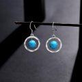 wholesale 925 Sterling Silver Turquoise Round Drop Earring for Women -0-2
