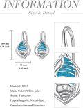 wholesale 925 Sterling Silver Turquoise Conch Shell Drop Earrings for Women Girls Ocean  4cm Long-0-3