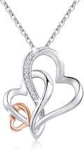 wholesale S925 Sterling Silver Infinity Love Heart Necklace for Grandma Gifts Jewelry Rose Gold/Golden Tone Mother's Day Birthday Gifts-0-0