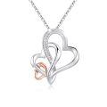 wholesale S925 Sterling Silver Infinity Love Heart Necklace for Grandma Gifts Jewelry Rose Gold/Golden Tone Mother's Day Birthday Gifts-0-0
