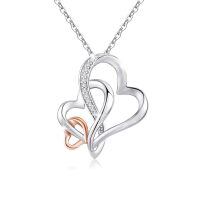 wholesale S925 Sterling Silver Infinity Love Heart Necklace for Grandma Gifts Jewelry Rose Gold/Golden Tone Mother's Day Birthday Gifts-Generation Necklace A