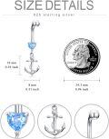 wholesale 925 Sterling Silver Anchor Belly Button Ring with Blue Heart Stone Navel Piercing Jewelry for Women Gifts-0-4