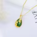 TOUPOP Sterling Silver Jade Hummingbird Dragonfly Butterfly Bee Cat Cardinal Owl Fox Sloth Necklace-0-5