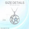wholesale 925 Sterling Silver Moonstone Pentagram Triple Moon Hecate Sun Necklace - Wiccan Jewelry-0-3