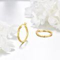 wholesale 925 Sterling Silver Gold-Plated Twisted Hoop Earrings for Women s-0-2