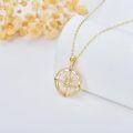 wholesale 14K Gold Moissanite Compass Necklace for Women, Adjustable 16+2 Inspirational Travel Jewelry Gift, Hypoallergenic Real Gold Pendant-0-2