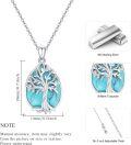 wholesale 925 Sterling Silver & Turquoise Stone Tree of Life Pendant Necklace for Women-0-1