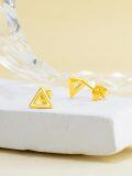 wholesale 14K Gold Triangle Stud Earrings - 14K Gold Minimalist for Her-0-4