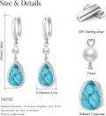 wholesale 925 Sterling Silver Teardrop Turquoise Drop Pearl Leverback Earrings-0-1