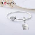 wholesale 925 Sterling Silver Personalized Name Charm Bracelet with Engraved Initials Symbols Numbers Dates - Unique Gift for Women Men - Elegant Bead for Valentine's Day Christmas Birthdays Anniversaries-0-1