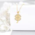 wholesale 14K Gold Four Leaf Clover Charm Necklace - Symbolic Irish Tradition Petals for Hope Faith Love Luck-0-4
