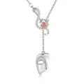 wholesale 925 Sterling Silver Phantom of The Opera Mask Pendant with Rose Flower Chain Necklaces Gifts for Women-0-0