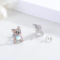 wholesale 925 Sterling Silver Moonstone Heart Shaped Puppy Stud Earrings for Women - Cute Animal s-0-1