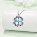 wholesale 925 Sterling Silver Four Leaf Clover Moonstone Celtic Knot Pendant Necklace For Women-0-2