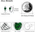 wholesale 925 Sterling Silver Green Crystal Celtic Knot Heart Huggie Hoop Earrings for Women-0-4