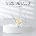 wholesale 925 Sterling Silver Gold Plated Cubic Zirconia Butterfly Pendant Necklace for Women Gifts for Mom Wife Girlfriend Daughter Sister Friends-0-5