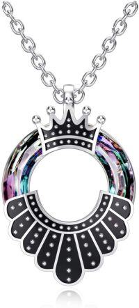 wholesale S925 Sterling Silver & Austrian Crystal RBG Memorial Jewelry Inspirational Earrings for Law Students Feminists-22.0 Millimeters