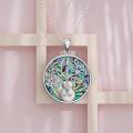wholesale 925 Sterling Silver Abalone Shell Tree of Life Guitar Pendant Necklace  for Women-0-1