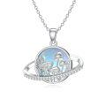 wholesale 925 Sterling Silver Mushroom Planet Luminous Pendant Necklace-0-0