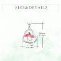 wholesale 925 Sterling Silver Flamingo Heart Pendant Necklace  for Women Mother Wife-0-5