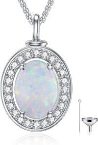 wholesale Sterling Silver Opal Urn Necklace for Ashes Cremation Jewelry-Oval