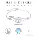 wholesale 925 Sterling Silver Moonstone Wolf Adjustable Howling Bracelet Wholesale for Women-0-3