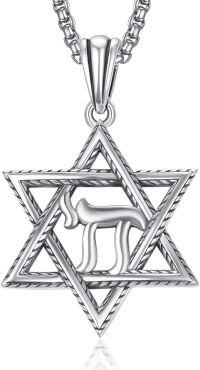 wholesale 925 Sterling Silver Star of David Hebrew Name Pendant Necklace s for Men Women Boys Girls Kids Adults Teens-Chai