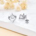 wholesale TOUPOP Sterling Silver Infinity Heart Stud Earrings For Women Her Jewelry Valentines Day Birthday -0-4