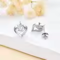 TOUPOP Sterling Silver Infinity Heart Stud Earrings For Women-0-4