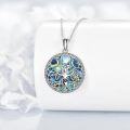 wholesale 925 Sterling Silver Tree of Life Pendant with Abalone Shell and Moonstone for Women's -0-2
