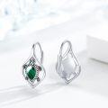 wholesale 925 Sterling Silver Malachite Turtle Leverback Hoop Earrings - Boho Beach s for Women-0-1