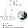 wholesale 925 Sterling Silver Heart-Shaped Opal Paw Print Dangle Earrings for Women Gifts-0-3